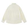 American Retro Cartoon Dog Embroidery Striped Long Sleeve Shirt Loose Fit Casual Top Teens