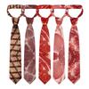 Adjustable Meat Style Design Tie Narrow Steak Food Printing Men Necktie Shirt