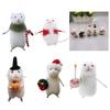 Фетровые ornaments с милыми животными, ручная работа, Рождество, Хэллоуин, Мышь, Костыль/Торт/Шляпа/Тыквы для дома, Праздничные украшения