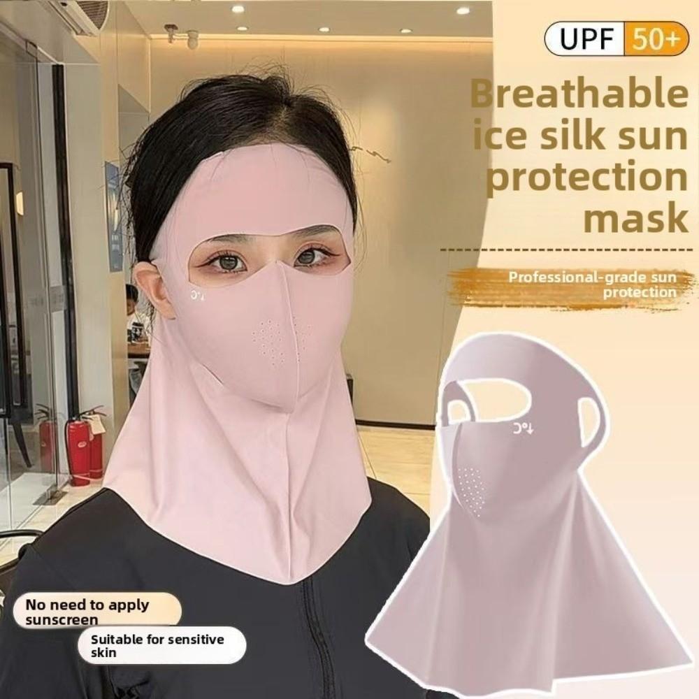Маска-балаклава с защитой от солнца UPF 50+ для лица и шеи, вуаль из ледяного шелка для мужчин и женщин