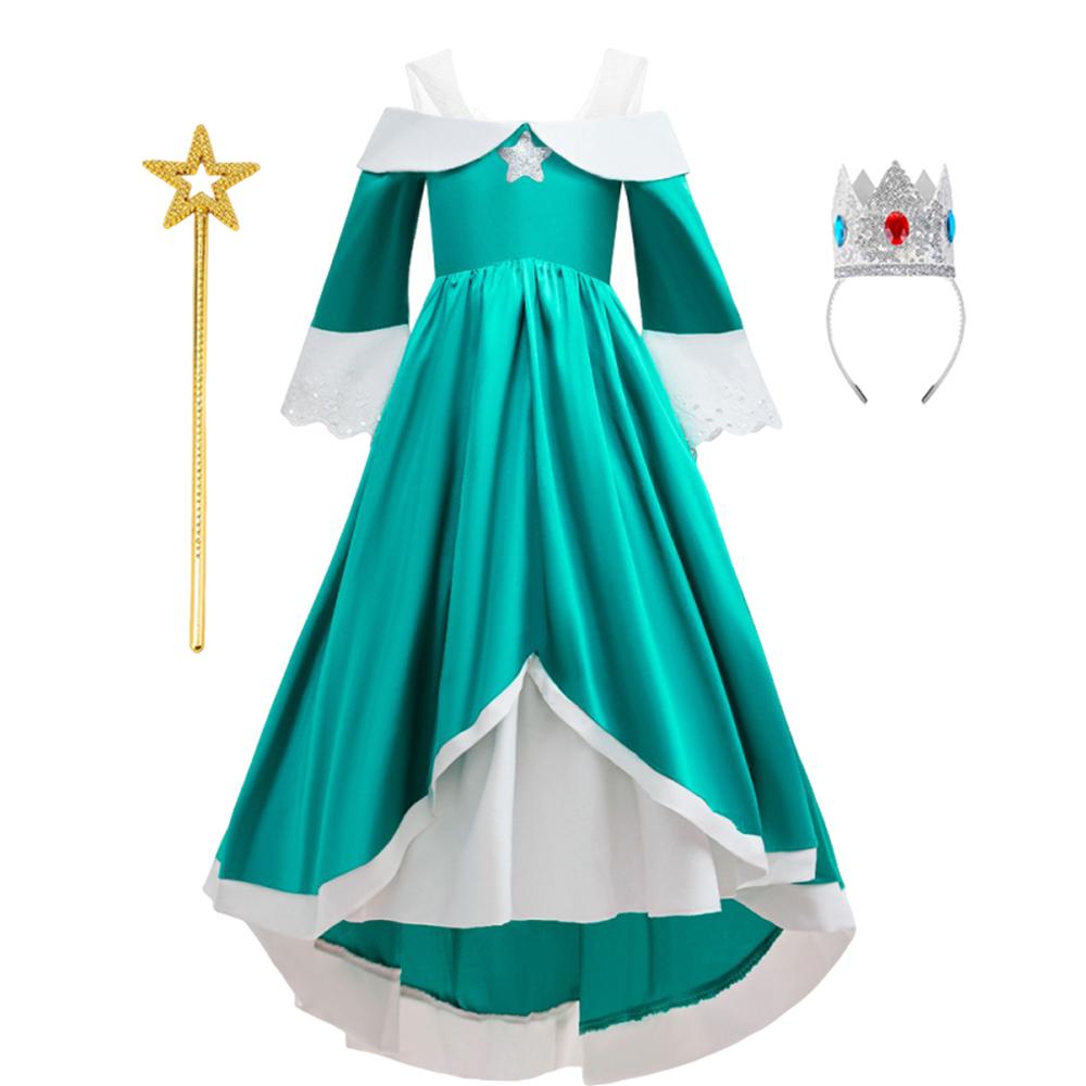 New Girls Cosplay Halloween Rosalina Princess Dress Carnival Party Birthday Outfit New Game Movies Costume Dress