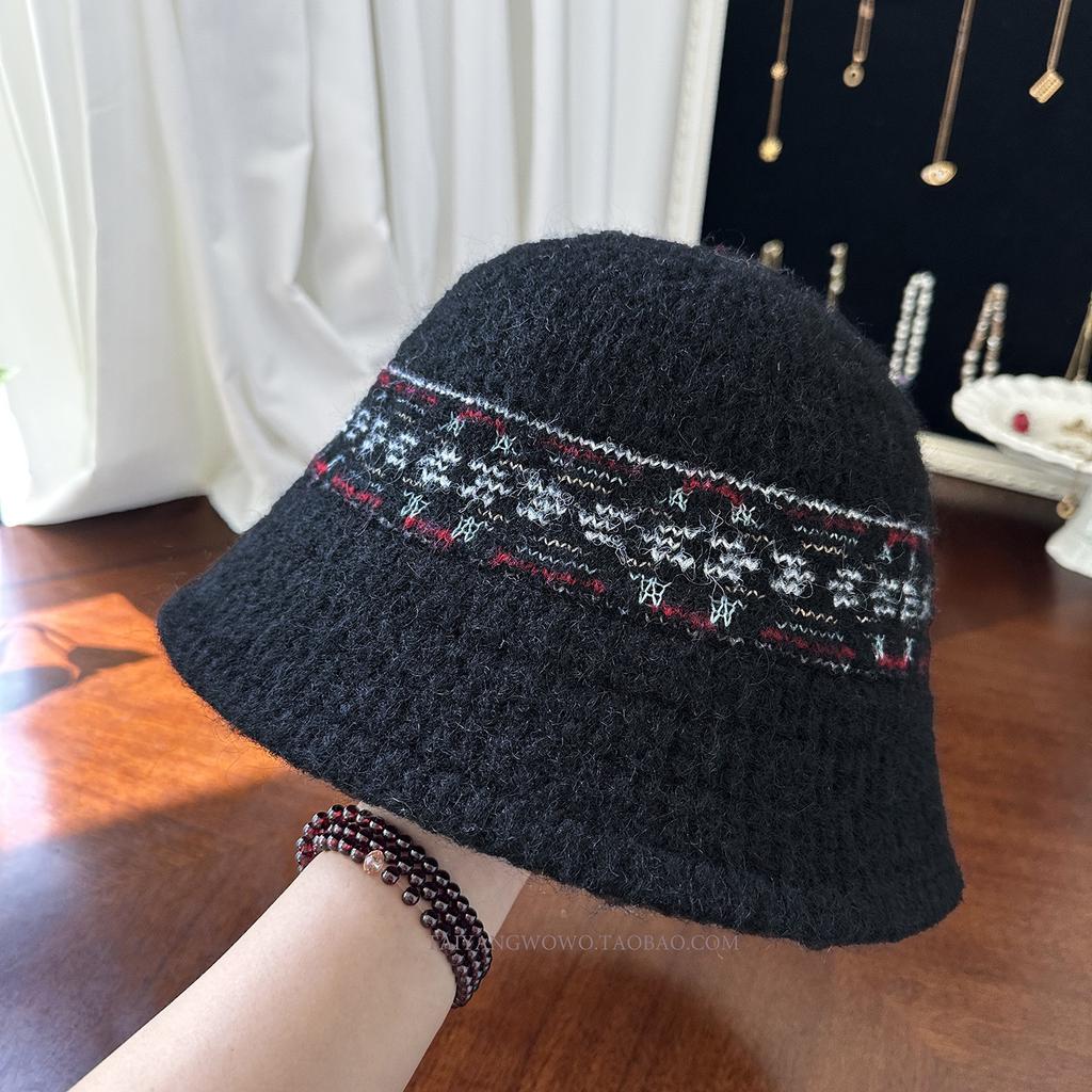 Вязаная шапка-рыбачка для женщин на осень и зиму, универсальная, подчеркивающая лицо, маленькая шерстяная шапка, защита ушей, теплая, шапка-ведро цвета хаки