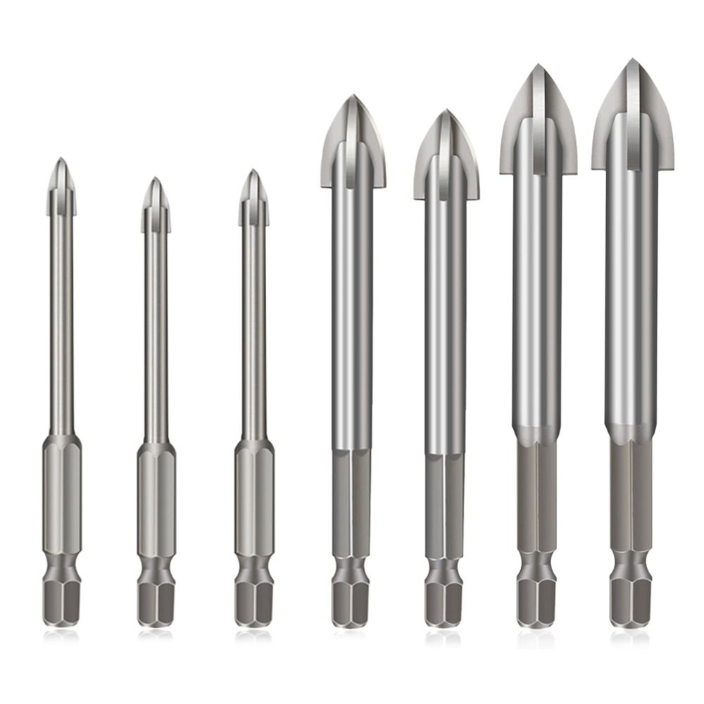 Tile Bit Drilling Tools Hole Opener Carbide Bit Drill Bit Cross Hex Drill Four Sides Cutting