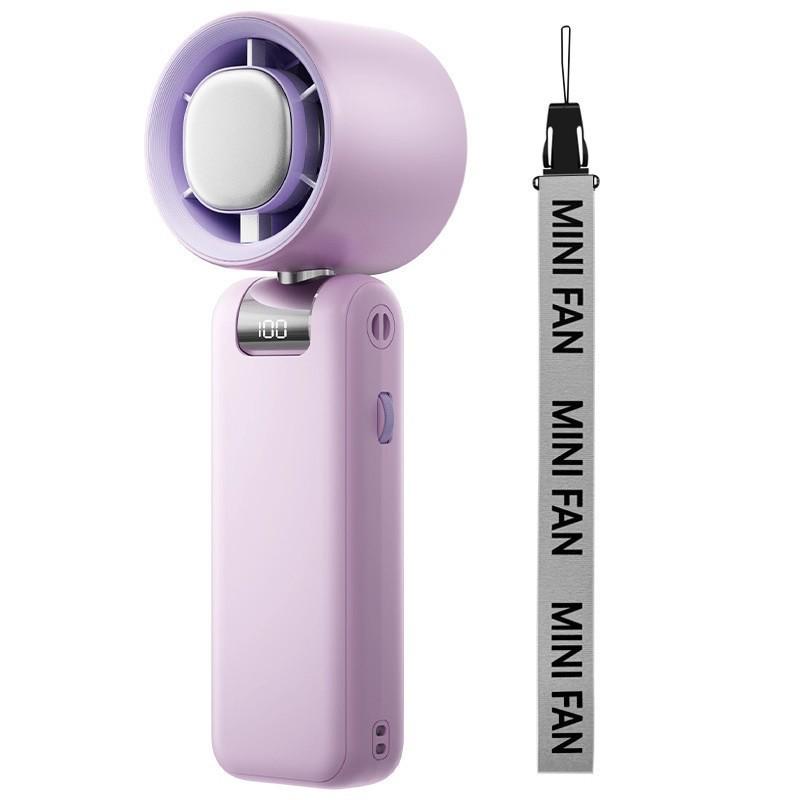 Turbo High-Speed Handheld Fan: Portable USB Rechargeable, 100-Speed Digital Display for Outdoor Cooling