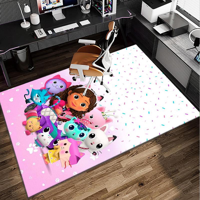 Красочный коврик для офиса, коврик под стул, игровой ковер "Кукольный домик colorful friends", подходит для прихожей, спальни, гостиной, рабочего стола, праздничный подарок