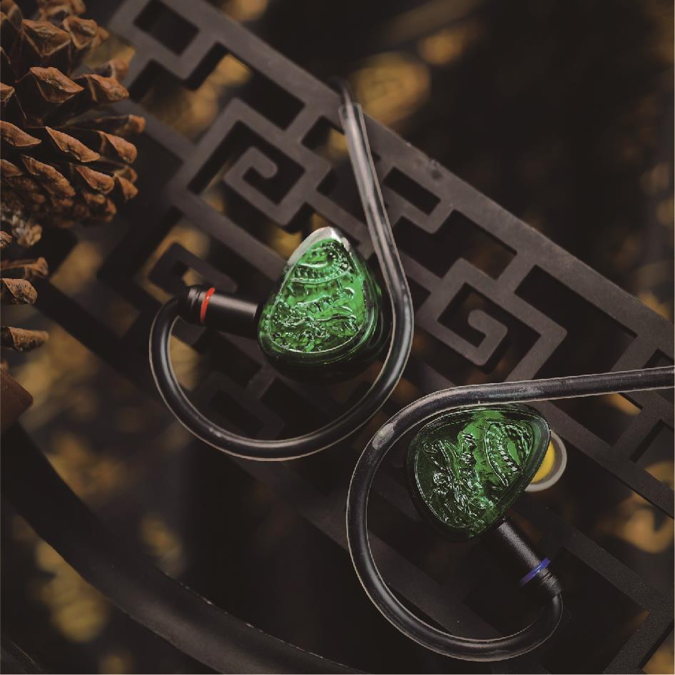 Tangzu Waner 2 Jade Dragon Edition 10mm PET Single Dynamic Driver In-Ear Headphones with Silicone Storage Bag 4