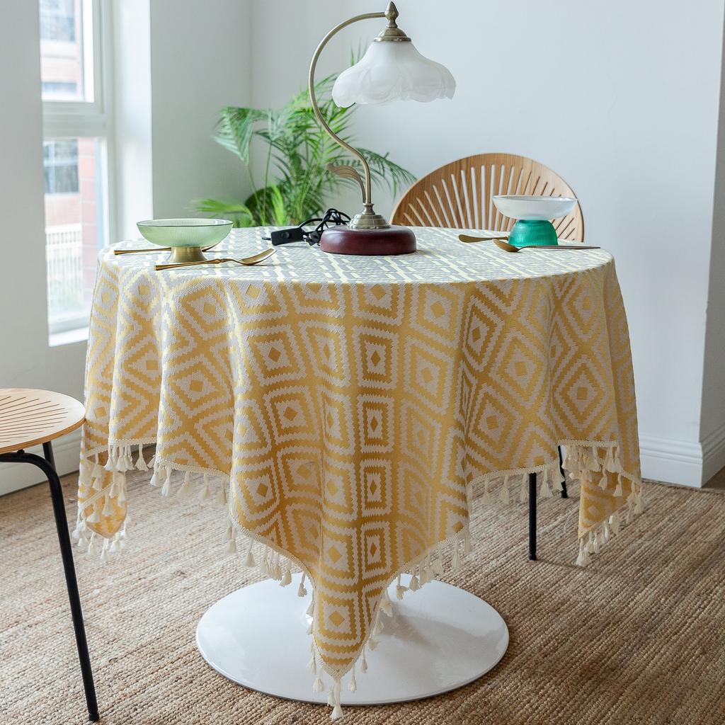 Ткань для обеденного стола в литературном французском стиле, ажурное кружево, чехол для журнального столика, толстая квадратная скатерть для маленького круглого стола