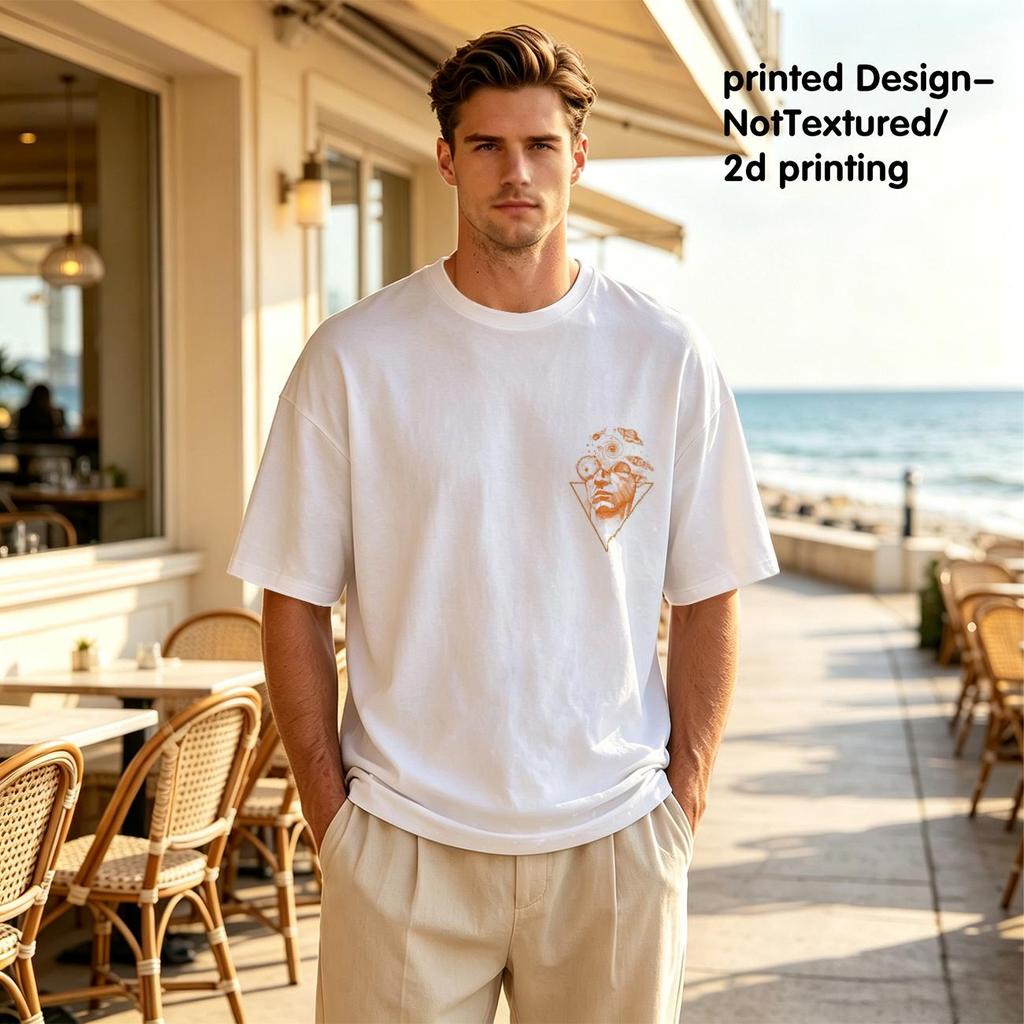 Men's 2D Printed T-Shirt, Funny Creative Graphic Patterns, Relaxed Fit, Minimalist Design, Ideal for Thanksgiving Casual Daily Wear