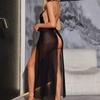 Sex Underwear Sexy Women's Mesh Cover Neck Hollow Split Skirt Sex Set