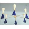 Blue & White Combo Elegance Light 6 Mash Cone Handcrafted Unique Diablo Shade Sputnik Chandelier Fixture