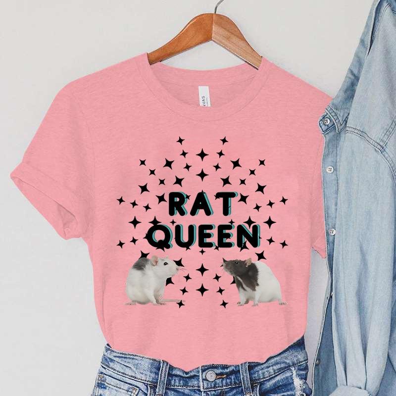 Футболки с крысами, женская одежда с изображением крысы, футболки со звездами в стиле Харадзюку, винтажные модные женские футболки с животными, повседневные женские футболки с крысой