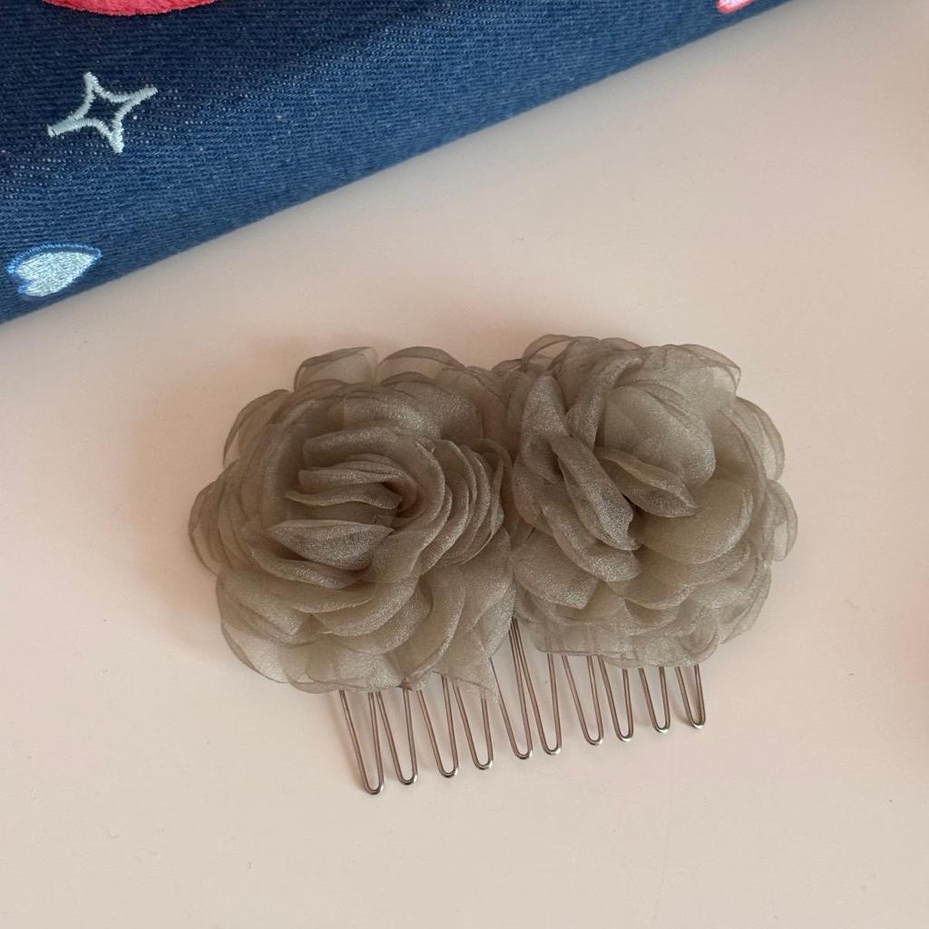 Mist Veil Rose Shadow Hair Comb: Elegant, Stylish Updo Accessory