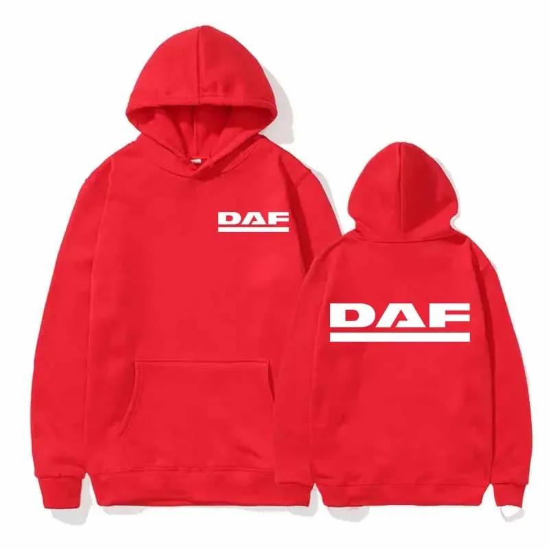 Толстовка с принтом DAF для мужчин и женщин, спортивная, с длинным рукавом, зимняя, с флисом, для бега, свободная, модная, пуловер