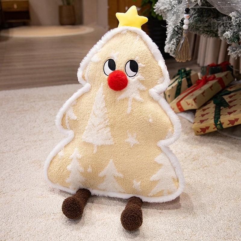 Tree Cartoon Christmas Stuffed Doll Plush Pillow Ornament Holiday Gifts Decor