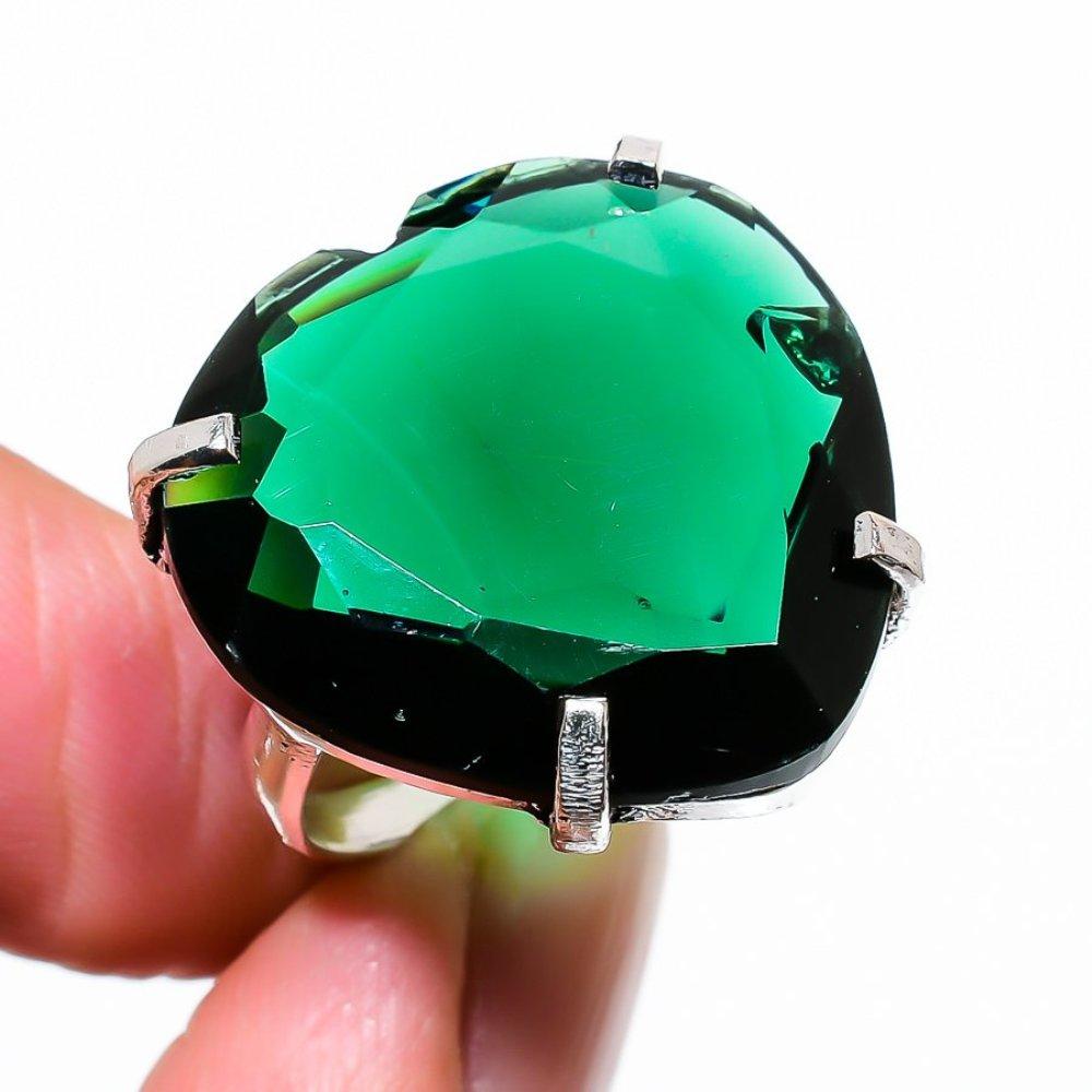 Natural Chrome Diopside Gemstone 925 Sterling Silver Gift Ring Size 9 H1u82
