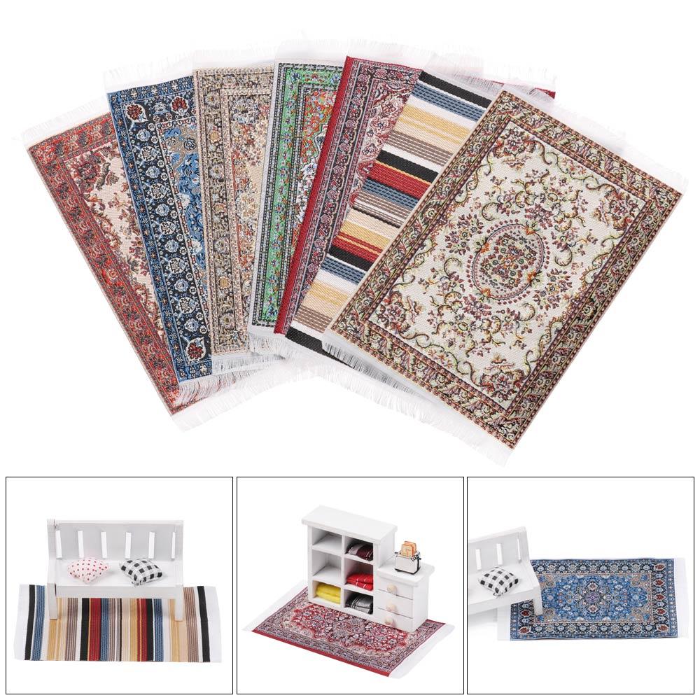 Стиль Мини-Дом Декор Кукла Аксессуары Кукольный Домик Ковер Миниатюрный Ткацкий Коврик Напольные Покрытия