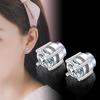 Pure Four-claw Round Magnet Zircon Earrings, Iron Stone, No Ear Piercings for Men and Women