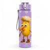 1PC Corn Chicken Hat Cartoon Funny 750ml Color Plastic Sports Water Bottle Leakproof Flip Straw Lid Suitable for Sports Office Home Use