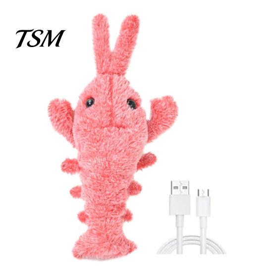Wagging Lobster Pet Toy Floppy Interactive Dog USB Rechargeable Vibration Modes Cat Skin-friendly Electric Realistic Catnip Addable Stress-relieving