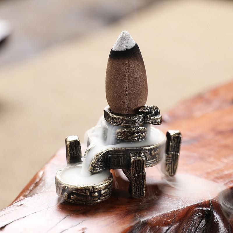 Антикварная курильница с обратным потоком, графитовая подставка для благовоний, украшение для дома в стиле дзен-водопад, украшения для чайной церемонии