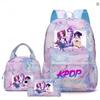 Kpopn Охотник на ведьм Рюкзак Школьный стиль Начальная школа Школьная сумка Дорожный рюкзак Набор из трех предметов