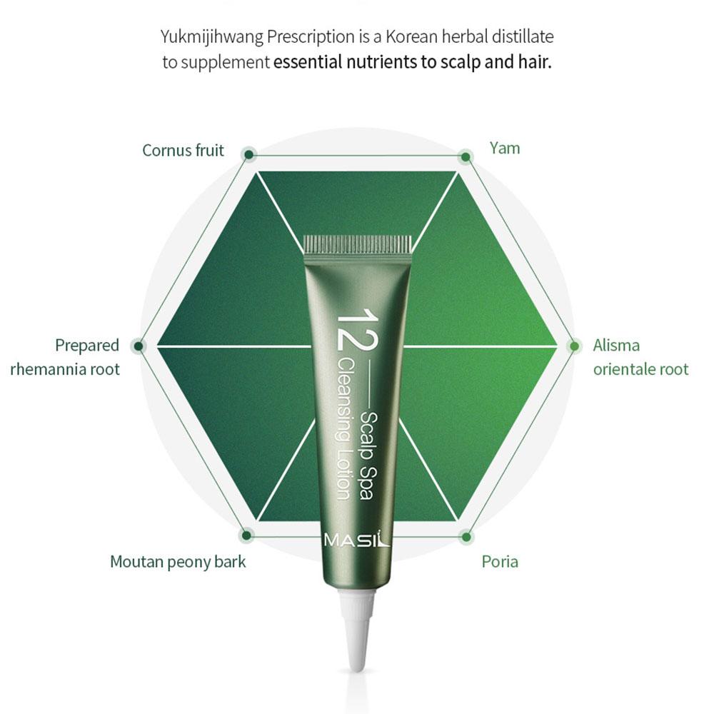 Masil 12 Очищающий лосьон для спа-салона кожи головы AHA BHA Уход за кожей головы Успокаивающий увлажняет кожу головы от перхоти Сухой зуд кожи головы Портативный для путешествий