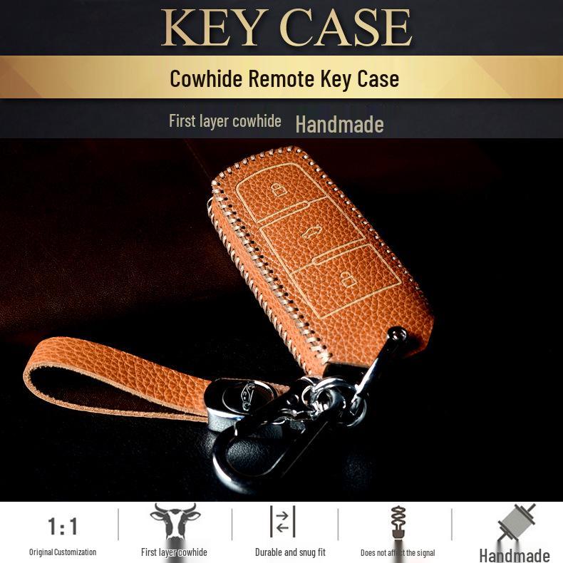 Volkswagen Key Protection Cover: Fits 21 Models, Including New Passat, Magotan, 330GTE, and B8B7 - Genuine Leather