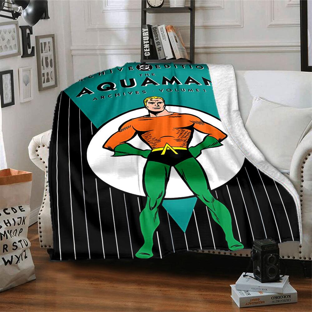 1pc Aquaman Flannel Throw Blanket Soft, Warm & Cozy for Couch, Bed, Office, and Travel Versatile All Season Gift, Christmas present