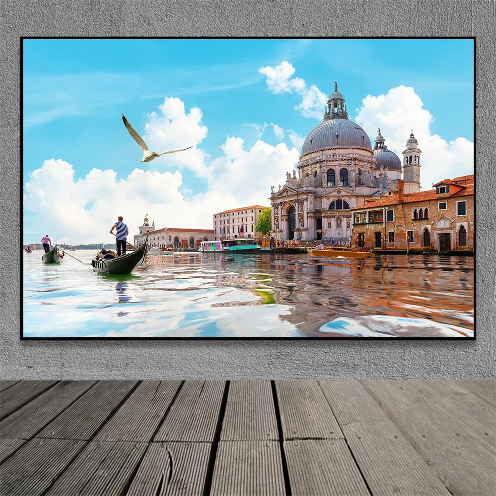 Знаменитая Венеция, Италия, холст, картина, настенное искусство, закат, природные пейзажи, фотографии, постеры и принты, настенное искусство, украшение для гостиной