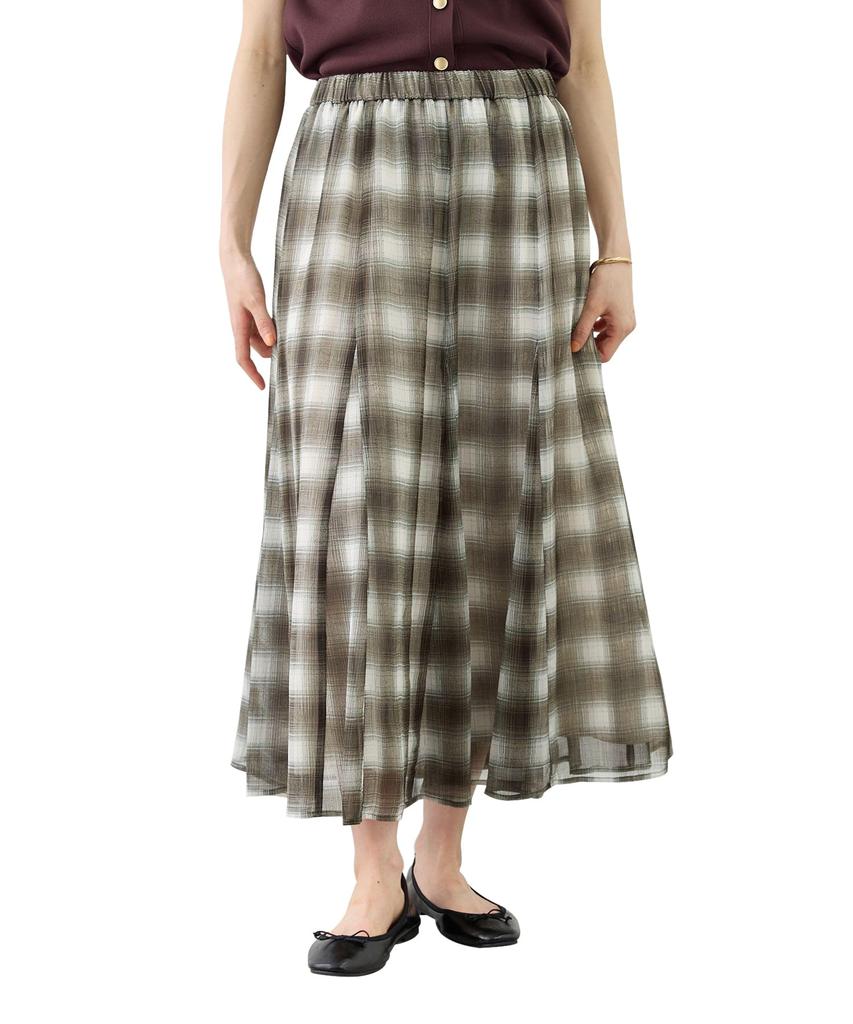 Rope Picnic Sheer Check Skirt for Women GDC16190 Chromine M (01)