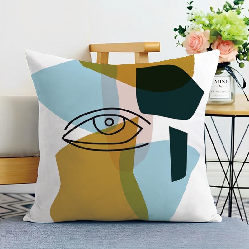 Morandi Simple Printed Decorative Pillowcase Bedroom Living Room Square Cushion Pillow Case