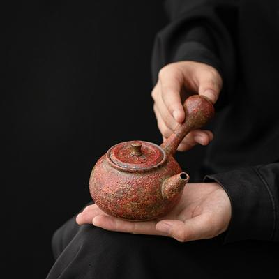 Серия Маньшаньхун Керамический чайник из старой горной глины Одинарный чайник для дома, офиса, в ретро-стиле Набор для заваривания чая Кунг-фу для чайной церемонии в китайском стиле