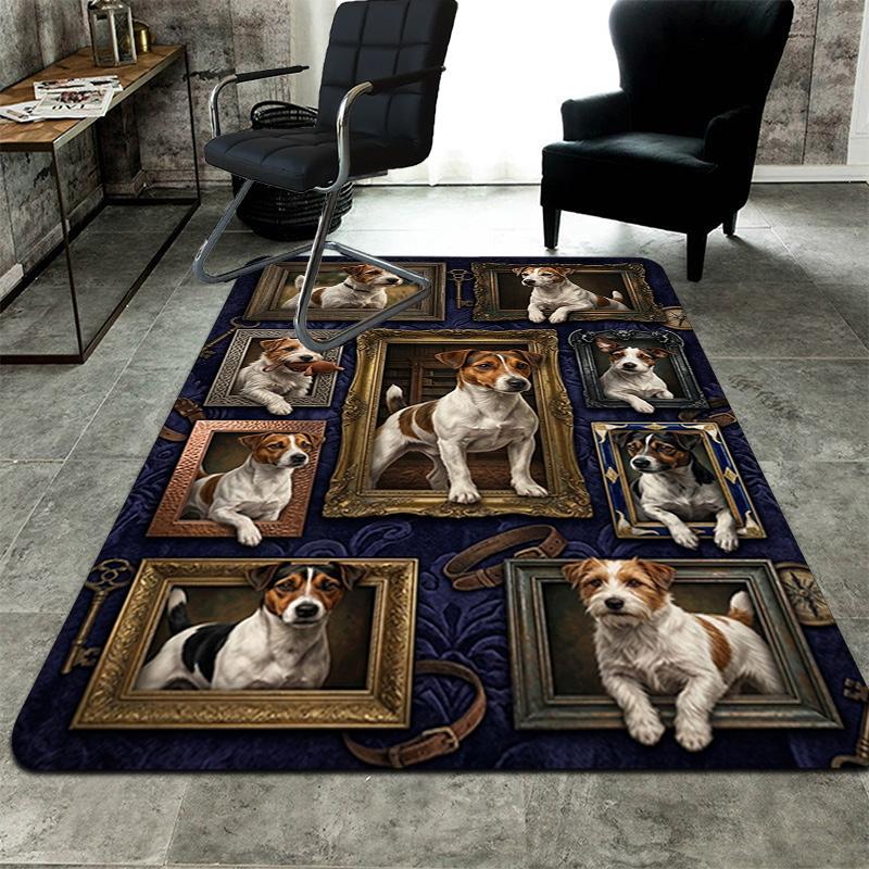 Canine Portraits Gallery Pattern Rug Floor Mat for Living Room or Bedroom Soft and Comfortable Carpet a Gift for Birthday and Holiday.