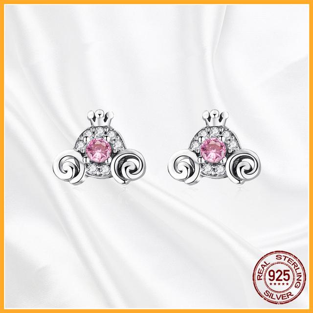 Аутентичные серьги-гвоздики из стерлингового серебра 925 пробы Plata De Ley, модные серьги-гвоздики для женщин, оригинальные сверкающие Pav Day, специальный подарок