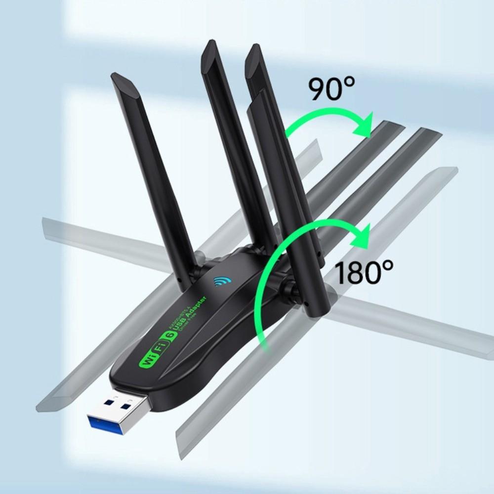 AX900 Двухдиапазонный WiFi6 USB-адаптер 4 Антенны 2.4G/5ГГц 900 Мбит/с WiFi-донгл Без драйверов USB-интерфейс Беспроводная сетевая карта