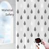 1 Raindrop Shower Curtain with Grey and White Water Drop Pattern. This Thickened Pure EVA Translucent Printed Bathroom Curtain Measures 72x72 Inches