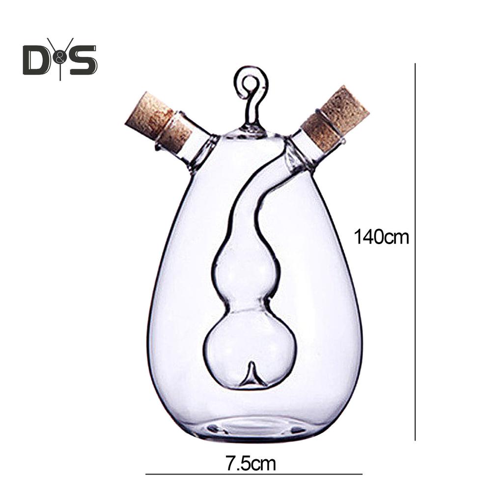 Стеклянные бутылки для приправ с защитой от утечек масла, двойные пробки для носика для приготовления пищи