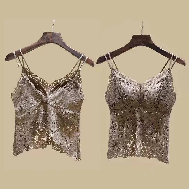 Lace Backless Camisole for Women, Summer Outerwear and Innerwear with Built-In Bra Pads, 2025 New Style Base Layer