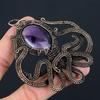 Подвеска с аметистом в виде осьминога, подвеска с аметистовым драгоценным камнем, подвеска из медной проволоки, ювелирное изделие с аметистовым узором, подарок для ее матери, ювелирные изделия с животными