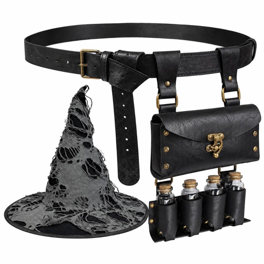 2/3/4pcs Embossed Medieval Wizard Cosplay Set Fantasy Viking Renaissance Waistband Decorations