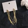 1 Pair Dangle Earrings Elegant Hypoallergenic Minimalism Temperament High Gloss Gift Fashion Jewelry Bohemian Metal Tassels Women Drop Earrings