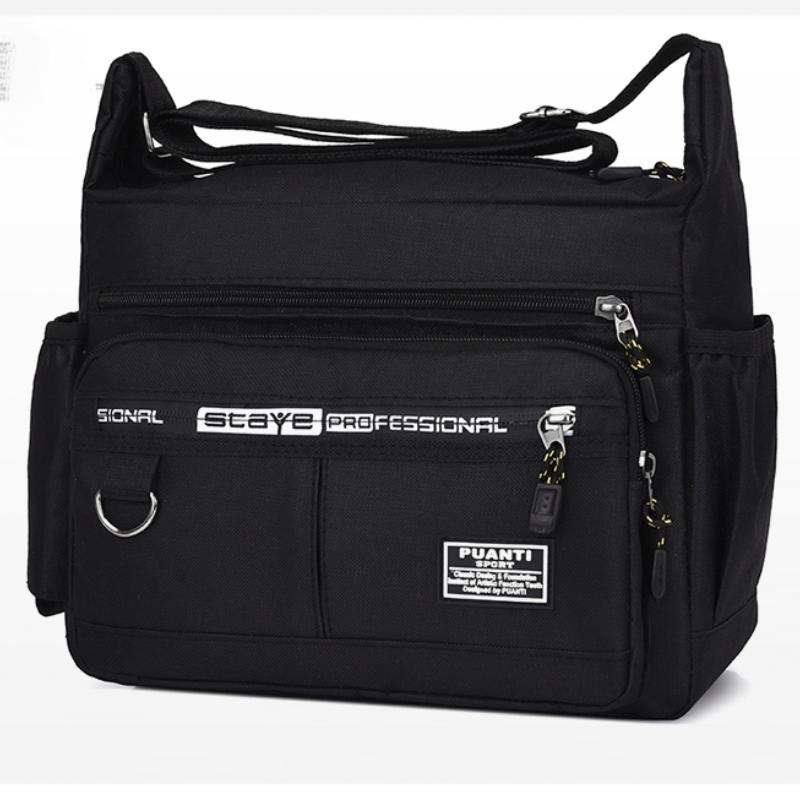 Мужская сумка через плечо из ткани Оксфорд, повседневная дорожная сумка через плечо, большая вместимость, средняя по возрасту, маленькая квадратная сумка, сумка для инструментов