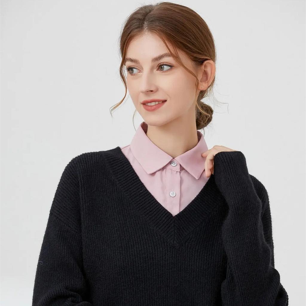 Ruffled Edge Pointed Collar Fake Collar For Women's Autumn & Winter Shirts Standing Collar Professional Collar Style Fur Collar