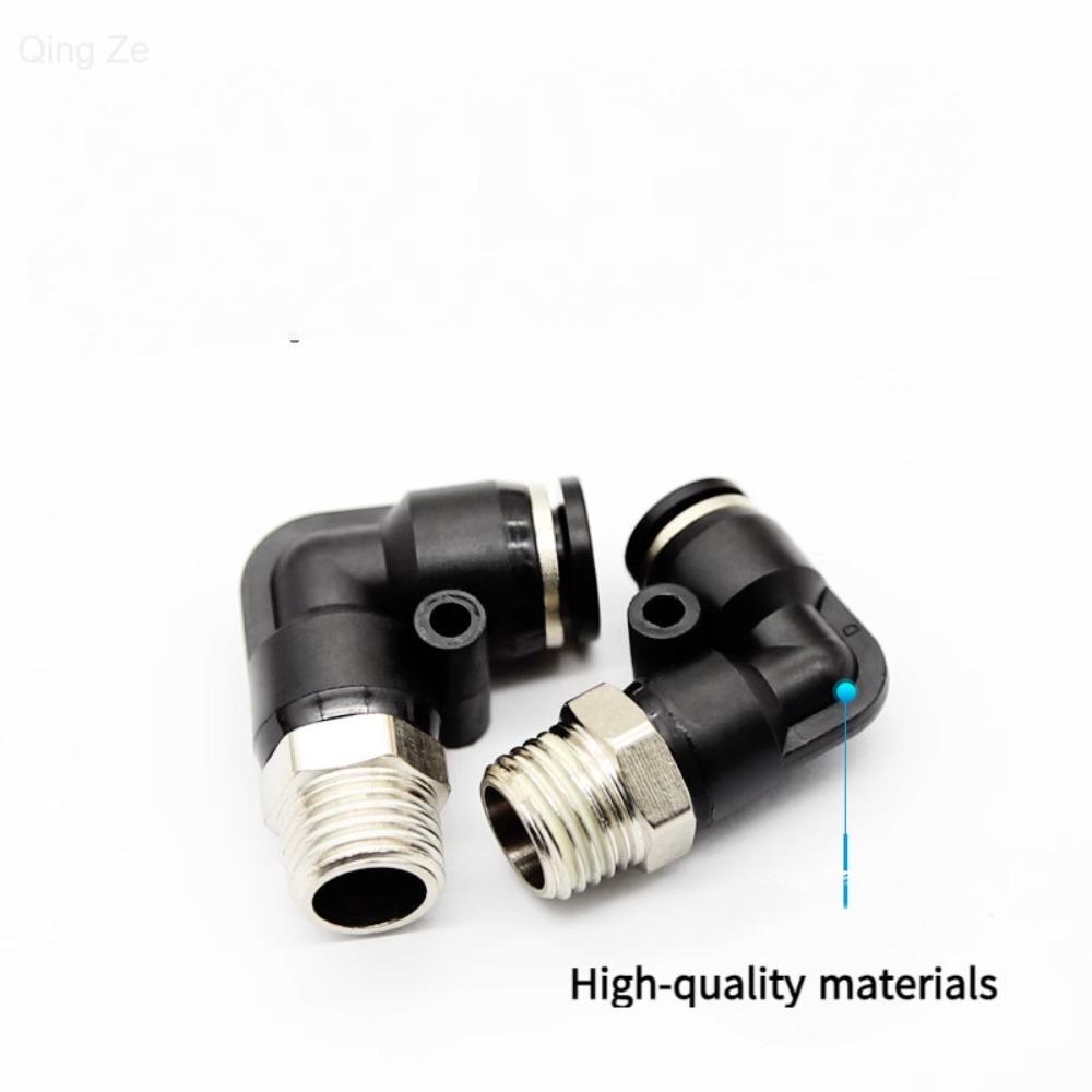 Alloy Quick Insert Pneumatic Fitting DIY Pneumatic Connector Black Elbow Quick Connector PL Series