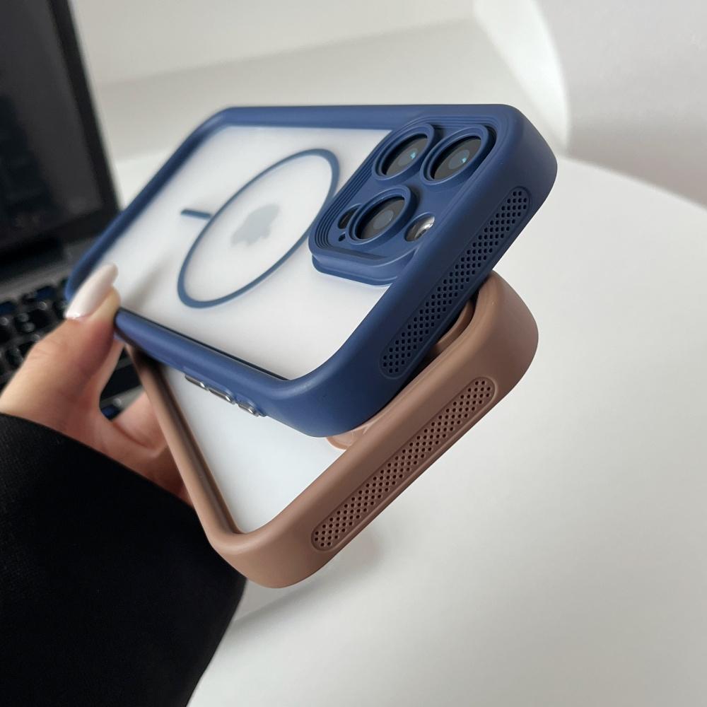 Роскошный Матовый Прозрачный Магнитный Чехол для Телефона с Рассеиванием Тепла Для iPhone 17 Air 16 15 14 13 12 Pro Max Plus Для Зарядки Magsafe