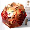1pc Forest Scene Folding Umbrella, Durable, Suitable for Outdoor Activities or Rain, Suitable for Commuting Yy251027089