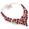 Noreena Jasper, Garnet Gemstone 925 Sterling Silver Jewelry Necklace 18" C7a38