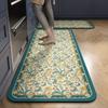 Diatomite Kitchen Mat with Oil-Proof Surface, Anti-Slip Bathroom Rug for Wet Floors - 50x80cm To 60x180cm Retro Patterns