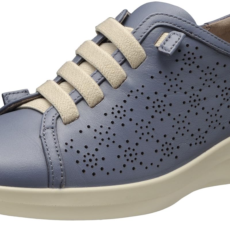 Walking shoes made of genuine leather with elastic easy to walk for blue cm [Achilles Sorbo] laces, in, women, 3E, 5580, ASC, 5590, gray, 24.5