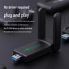 1300M WiFi 6 Dual-Band USB Wireless Network Card for Desktop Computers (Driver-Free)